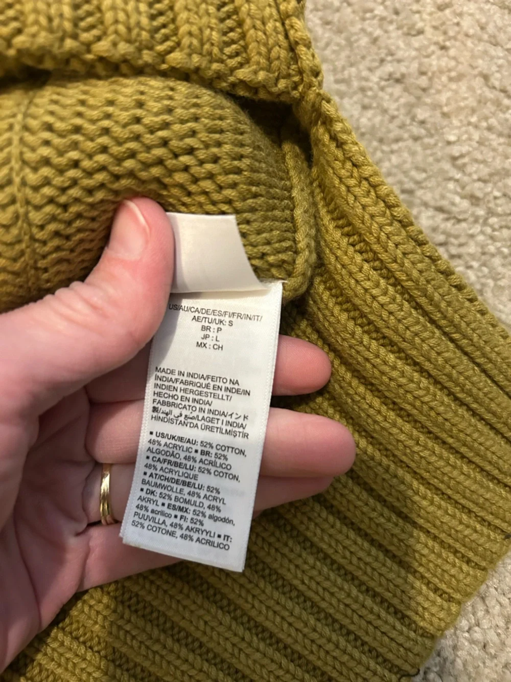 The Drop Brigitte cardigan olive green cotton sweater size Small S - Picture 6 of 10